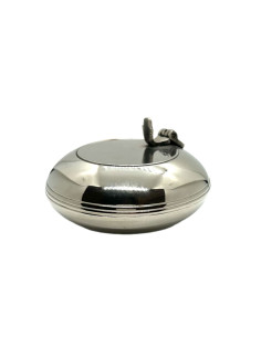 Kulatý popelník s víčkem z alpaky - malý | dovoz Indie 2