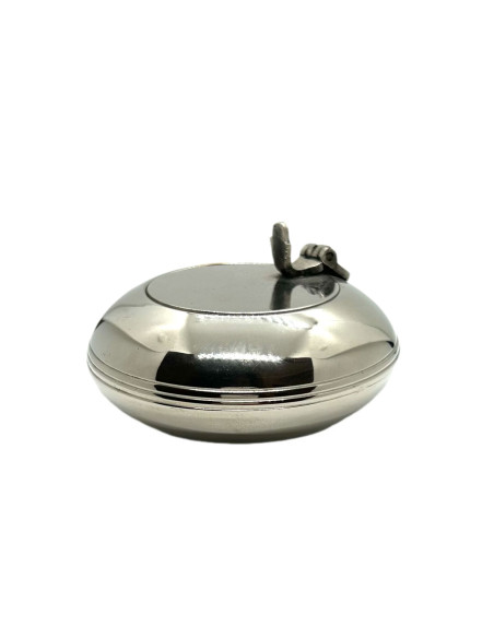 Kulatý popelník s víčkem z alpaky - malý | dovoz Indie a