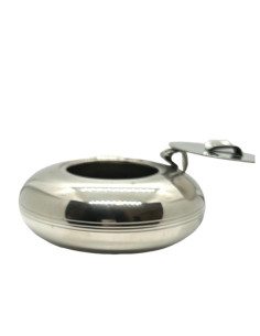 Kulatý popelník s víčkem z alpaky - velký | dovoz Indie