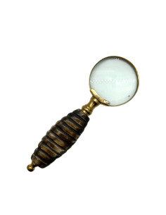 Lupa s mosazným rámečkem a rukojetí z rohoviny, malá | dovoz Indie