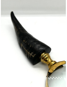 Lupa s mosazným rámečkem a rukojetí z rohu, malá | dovoz Indie 2