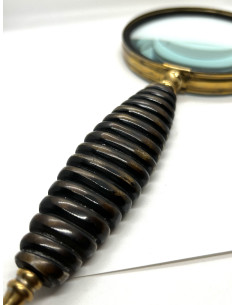 Lupa s mosazným rámečkem a rukojetí z rohoviny, velká | dovoz Indie 2