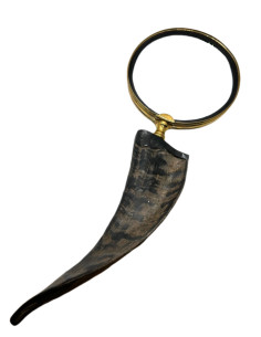 Lupa s mosazným rámečkem a rukojetí z rohu, velká | dovoz Indie