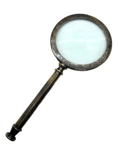 Lupa s mosazným rámečkem v koženém pouzdru | dovoz Indie 2