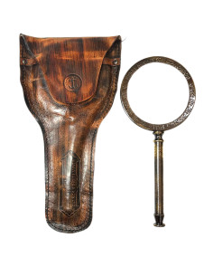 Lupa s mosazným rámečkem v koženém pouzdru | dovoz Indie