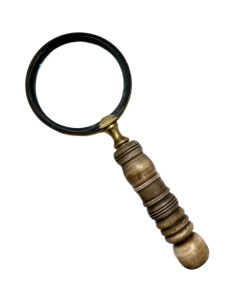 Lupa s mosazným rámečkem a rukojetí z rohoviny, střední | dovoz Indie - 1