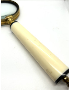 Lupa s mosazným rámečkem a rukojetí z rohoviny, střední | dovoz Indie 2