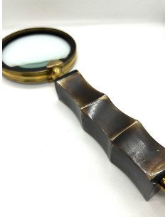 Lupa s mosazným rámečkem a rukojetí z rohoviny, střední | dovoz Indie 2