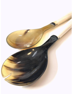 Luxusní salátový set z přírodní rohoviny  | dovoz Indie 2