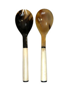 Luxusní salátový set z přírodní rohoviny  | dovoz Indie