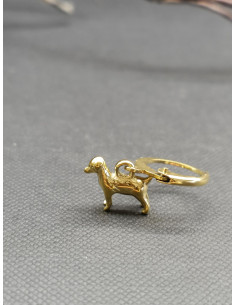 Náušnice s přívěskem psa ve zlatém odstínu | PIOU PIOU - 2 2