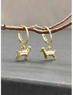 Náušnice s přívěskem psa ve zlatém odstínu | PIOU PIOU - 2