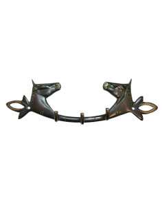 Mosazný věšák s motivem koňských hlav | dovoz Indie - 1