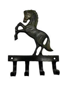 Mosazný věšák s motivem vzpínajícího se koně | dovoz Indie - 1