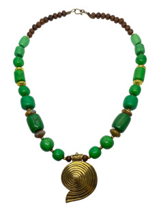 Náhrdelník zelený s ověsem | dovoz Indie