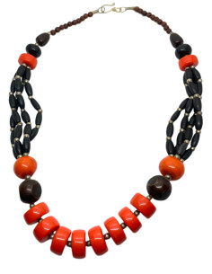 Náhrdelník hnědo-oranžový | dovoz Indie