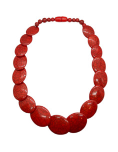 Jednořadý náhrdelník v červené barvě | dovoz Indie