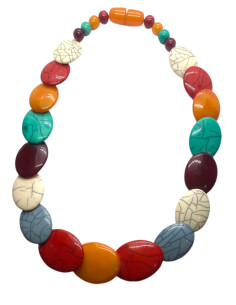 Jednořadý náhrdelník multicolor | dovoz Indie