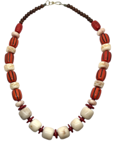 Náhrdelník červeno-krémový | dovoz Indie
