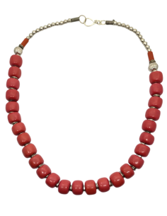 Náhrdelník v korálové barvě | dovoz Indie - 1