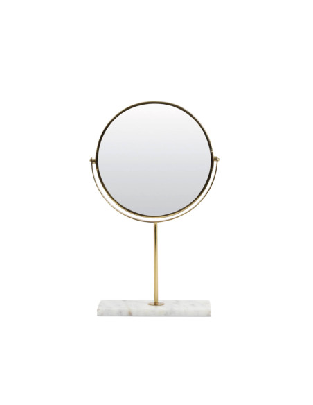 Stolní zrcátko s rámem ve zlatém odstínu a s mramorem | LIGHT & LIVING