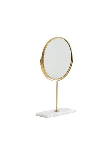 Stolní zrcátko s rámem ve zlatém odstínu a s mramorem | LIGHT & LIVING b