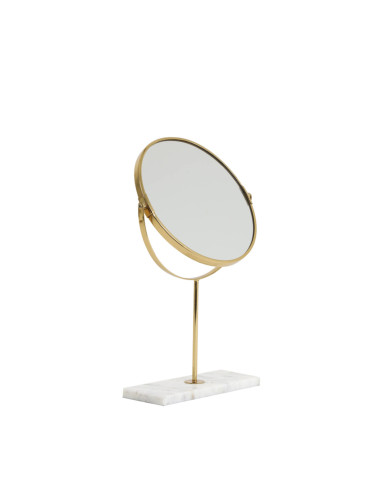 Stolní zrcátko s rámem ve zlatém odstínu a s mramorem | LIGHT & LIVING c