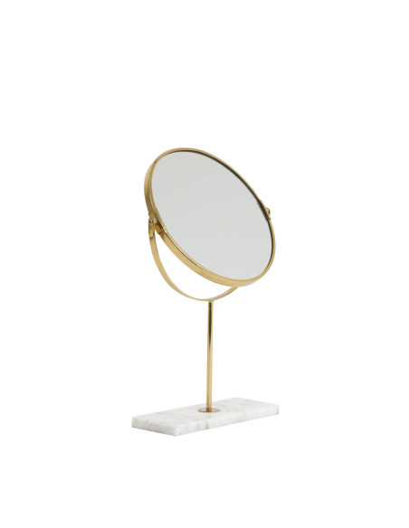 Stolní zrcátko s rámem ve zlatém odstínu a s mramorem | LIGHT & LIVING c
