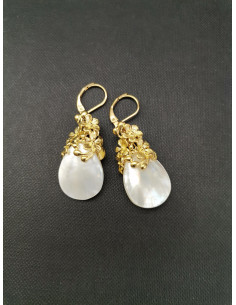 Visací náušnice s motivem květin a s perletí | PIOU PIOU - 2