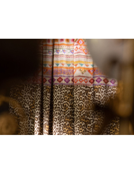 Lněný přehoz s potiskem Jurta 270x280 | TESSITURA TOSCANA TELERIE c