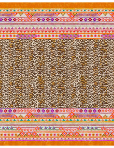 Lněný přehoz s potiskem Jurta 270x280 | TESSITURA TOSCANA TELERIE