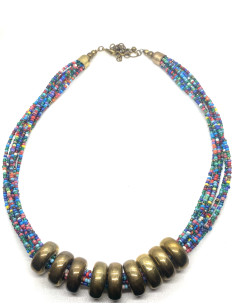 Náhrdelník s malými korálky, barevný | dovoz Indie - 1