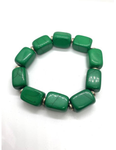Náramek s hranatými korálky, tmavě zelený | dovoz Indie