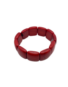 Náramek z čtvercových "kamenů", červený | dovoz Indie