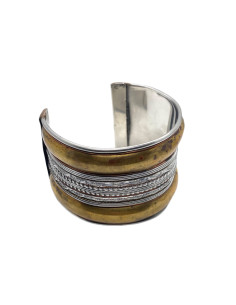 Pevný náramek stříbrno-zlatý | dovoz Indie