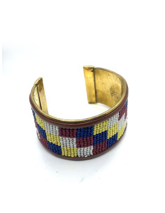 Pevný náramek s barevnými korálky | dovoz Indie