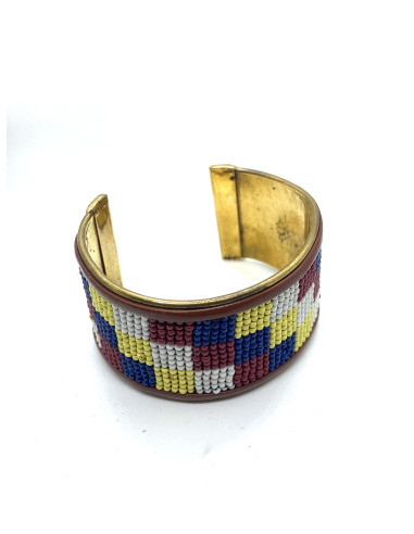 Pevný náramek s barevnými korálky | dovoz Indie