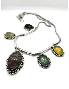 Náhrdelník s pravými kameny, fialový | dovoz Indie 2