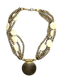 Náhrdelník z rohoviny s ověsem | dovoz Indie - 1