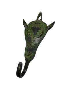 Mosazný věšák s motivem hlavy koně | dovoz Indie 2