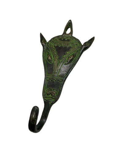Mosazný věšák s motivem hlavy koně | dovoz Indie a