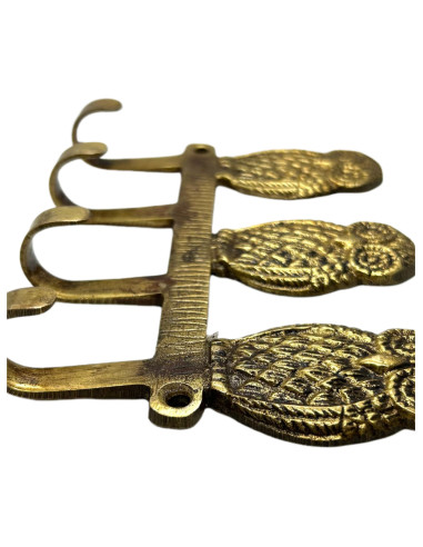 Mosazný věšák s motivem sov | dovoz Indie a