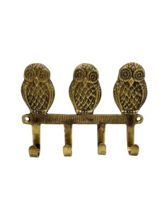 Mosazný věšák s motivem sov | dovoz Indie