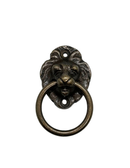 Nábytková úchytka – lví hlava s kruhem | dovoz Indie
