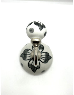 Nástěnný háček s malovanou keramikou, šedý | dovoz Indie a 2