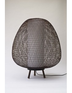 Designer Floor Lamp Twiggy Egg in Brown Bamboo | AY ILLUMINATE - 1 2