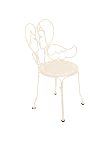 Romantická kovová židle Ange | FERMOB latté beige