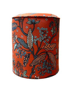 Taburet čalouněný sametovou látkou ø40x45 BIBI orange | THEVENON