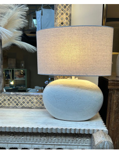 Keramická stolní lampa Tahra se stínítkem, bílá | CÔTÉ TABLE 2