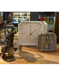 Grey marble table clock 13x13 | LIGHT & LIVING - 1 2